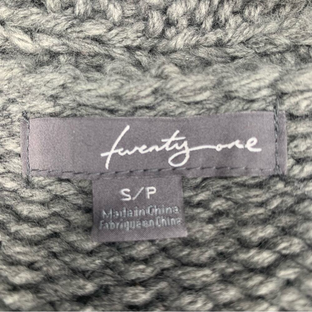 Twenty One Chunky Sweater Gray Satin Ribbon Side Tie Size S - Picture 8 of 9